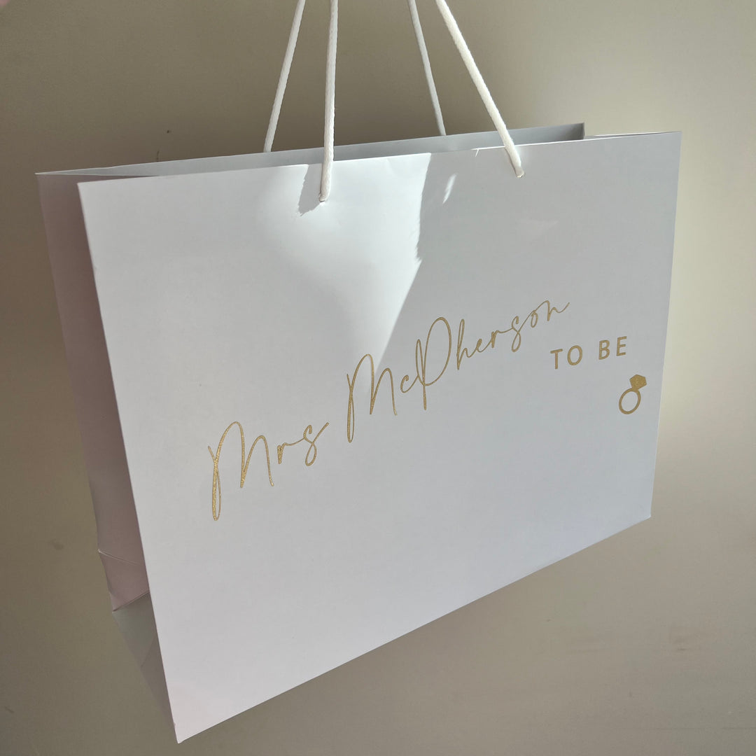 Personalised Gift Bag - Medium Wide - Mrs To Be