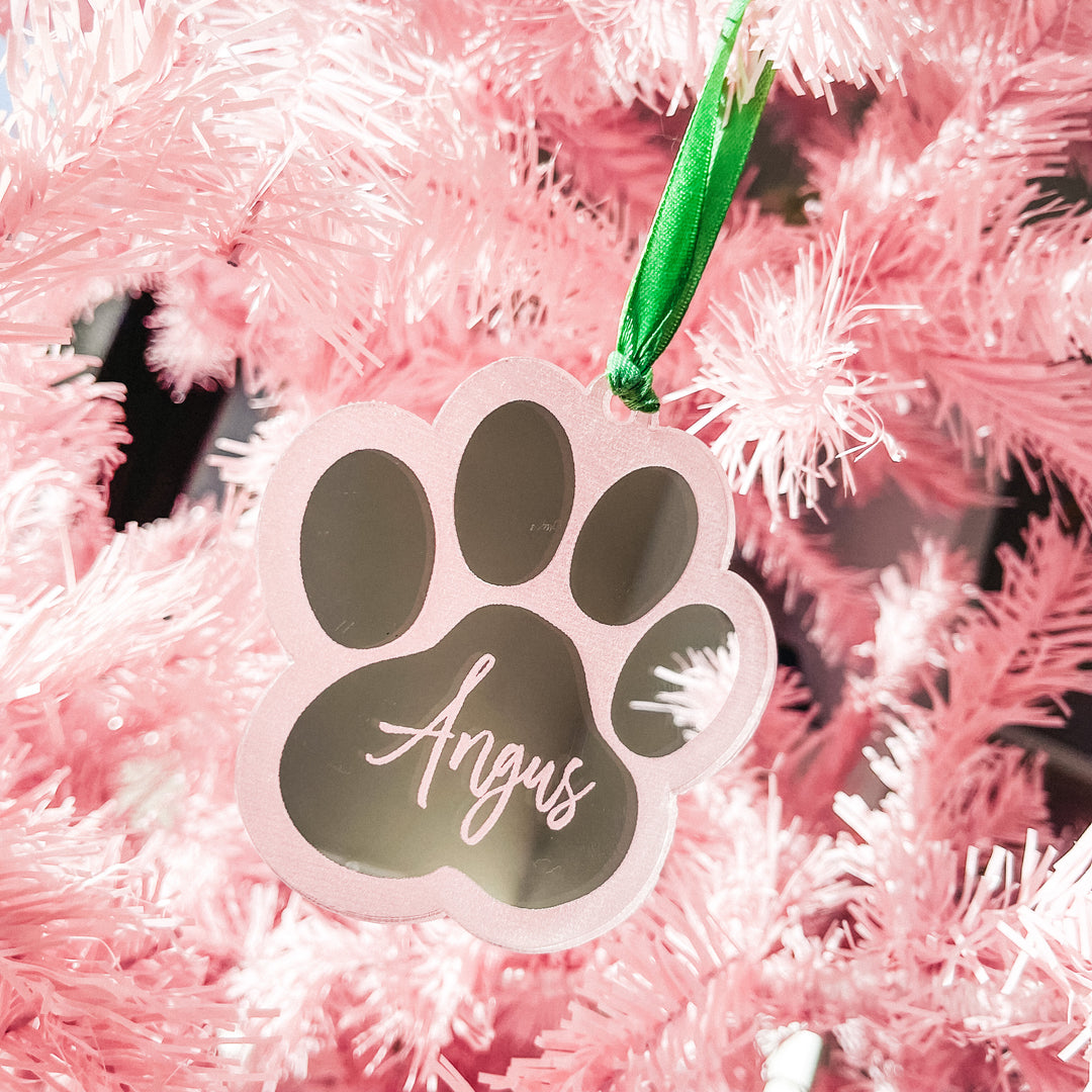 Acrylic Bauble - Personalised Pet Paw