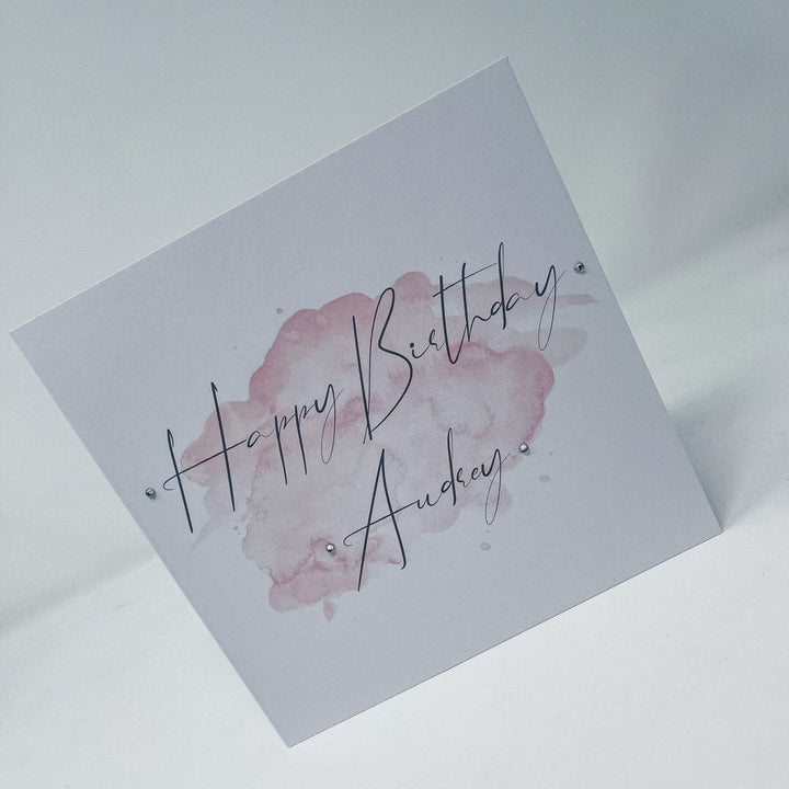 Watercolour Pink Card - For Any Occasion