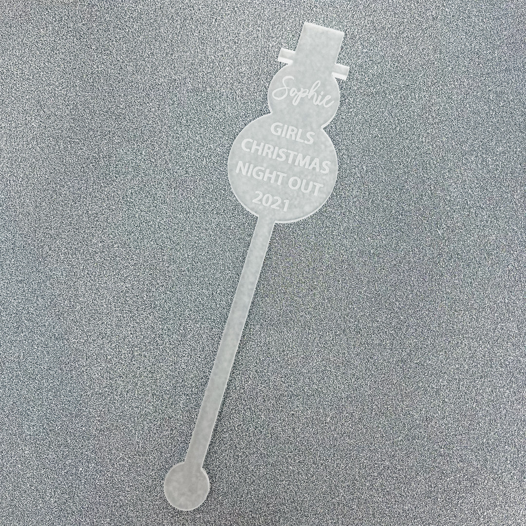 Personalised Snowman Drinks Stirrer