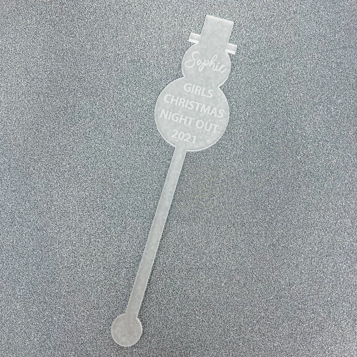 Personalised Snowman Drinks Stirrer