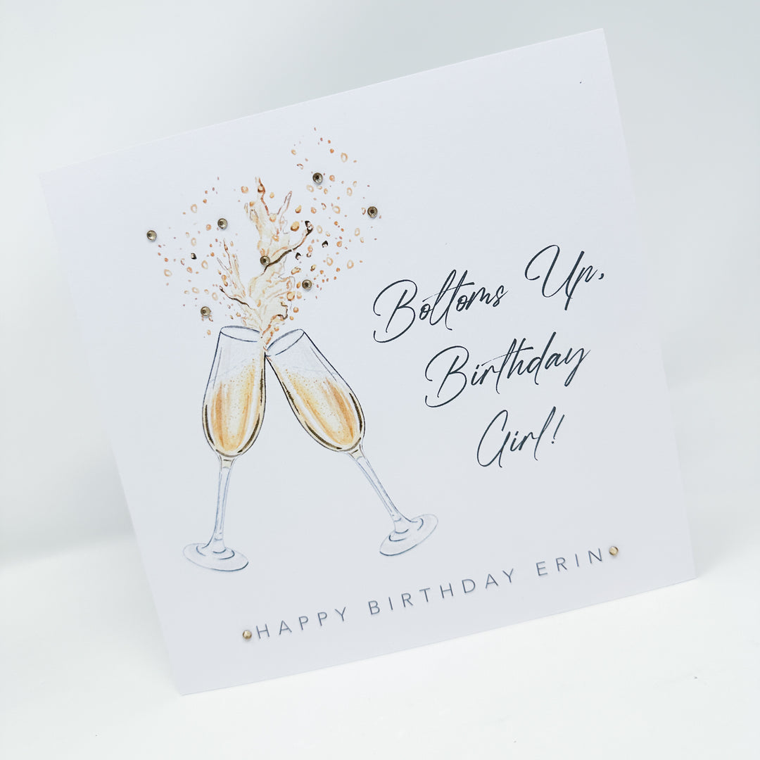 Birthday Card - Fizz, Bottoms Up!