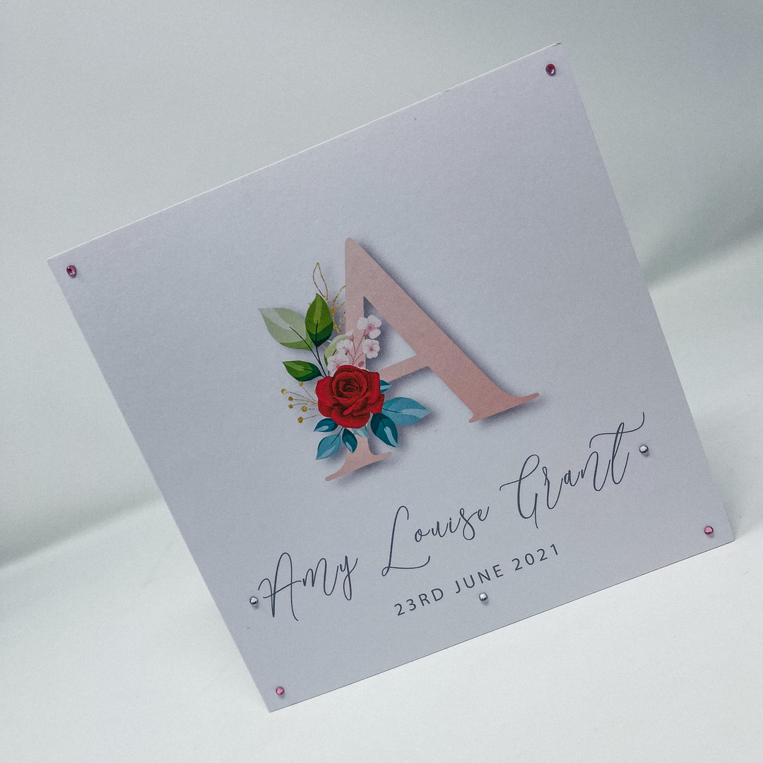 Baby Pink Initial Card
