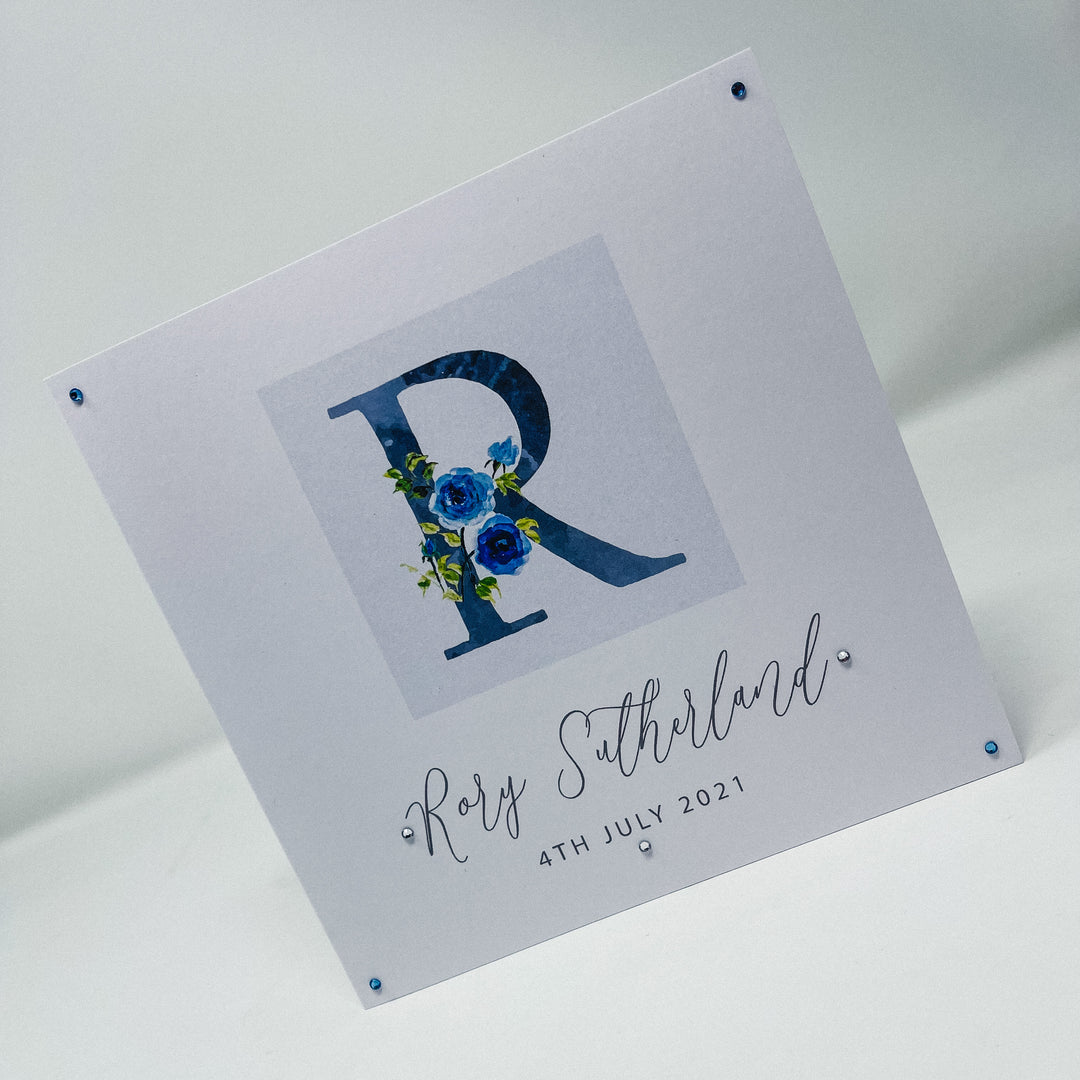 Baby Blue Initial Card