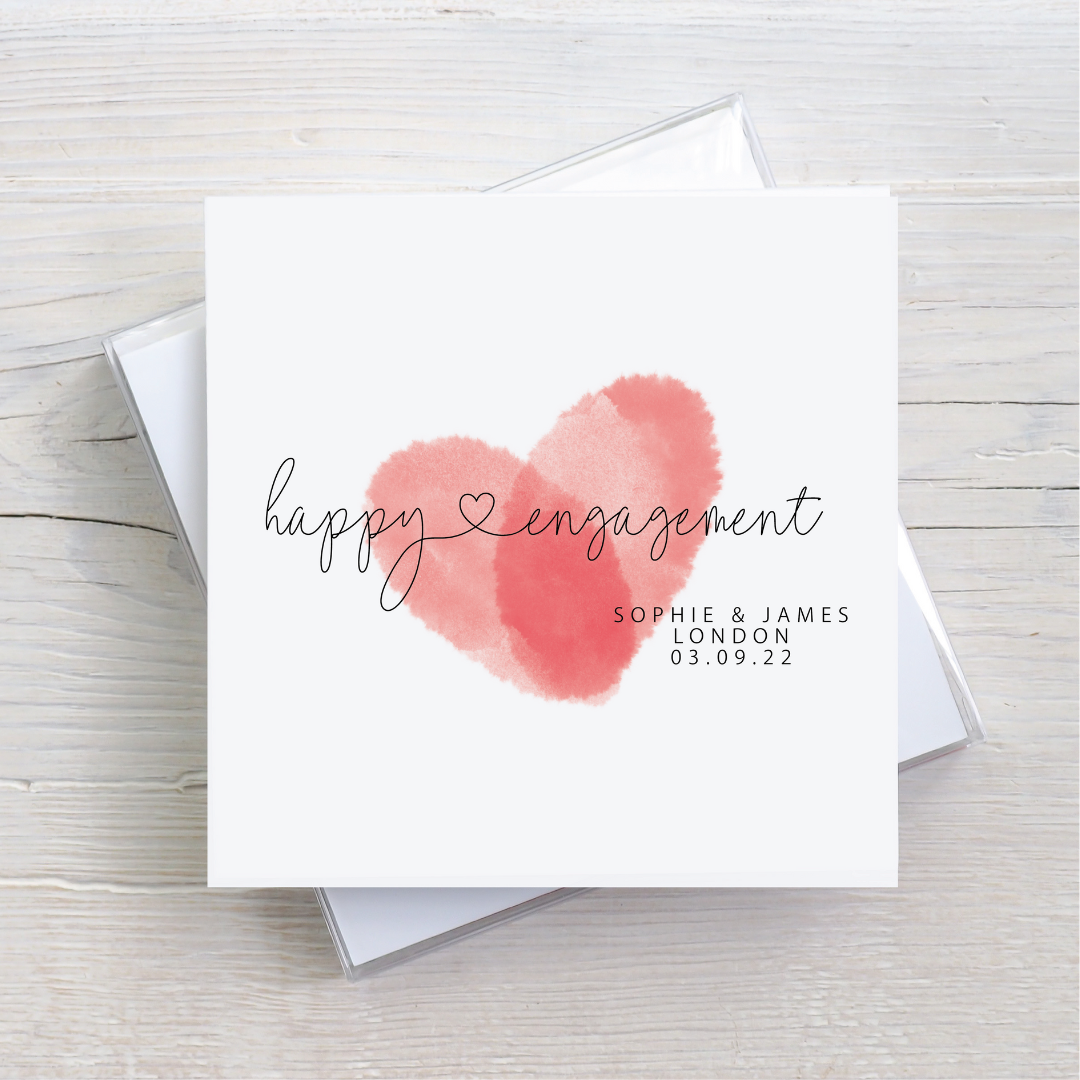 Engagement Card - Red Heart Design