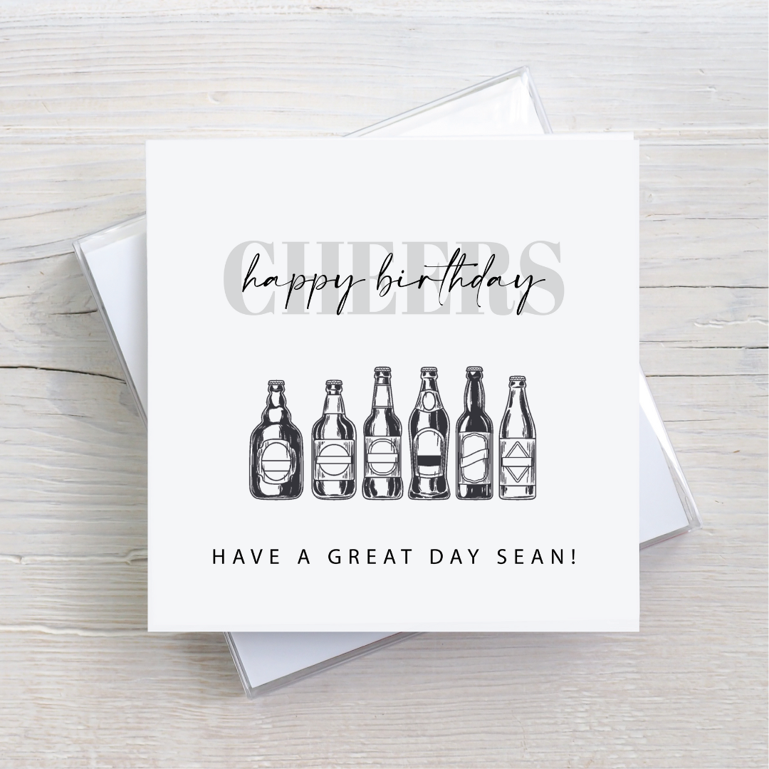 Birthday Card - Cheers Bottle Design