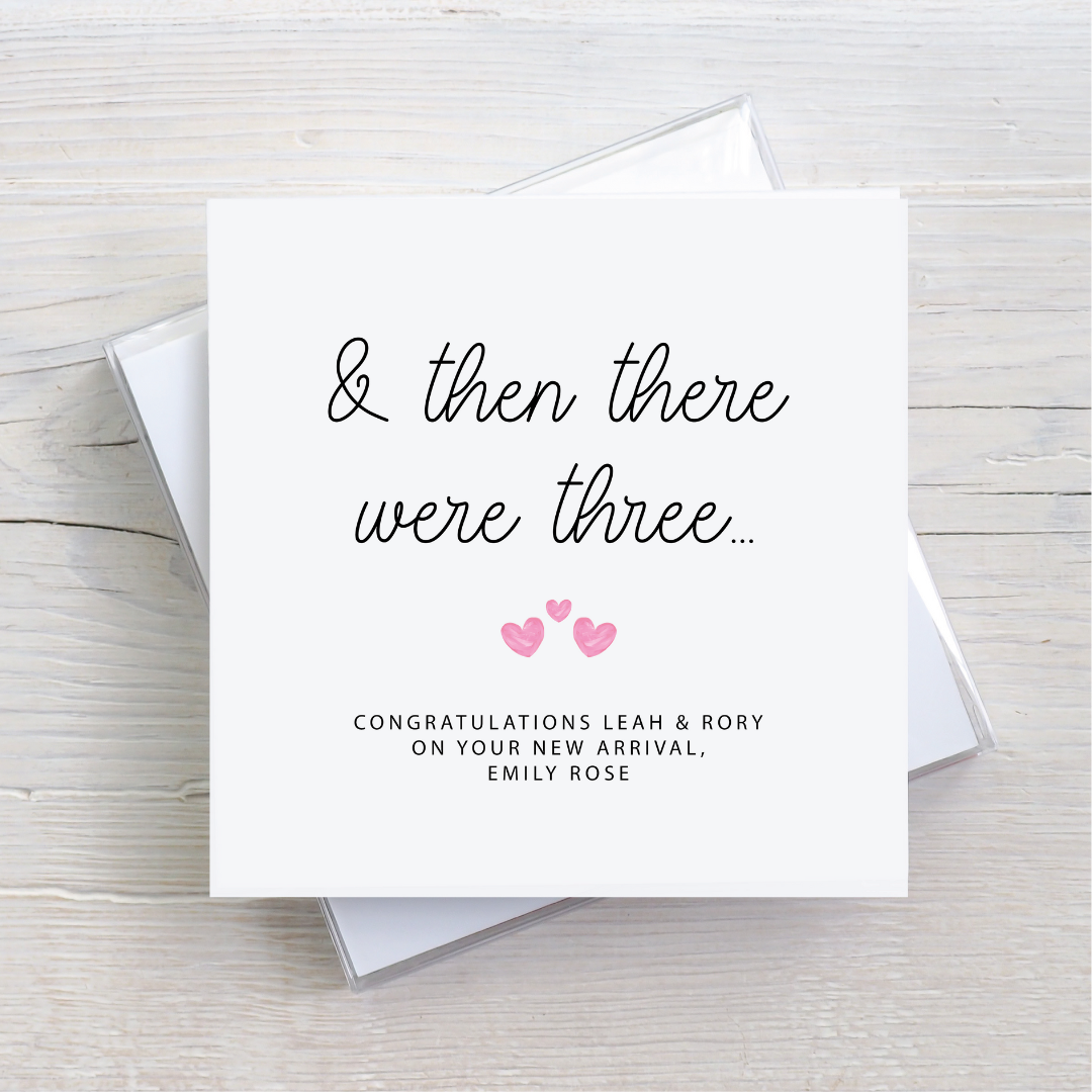 New Baby Card - & Then There Were Three