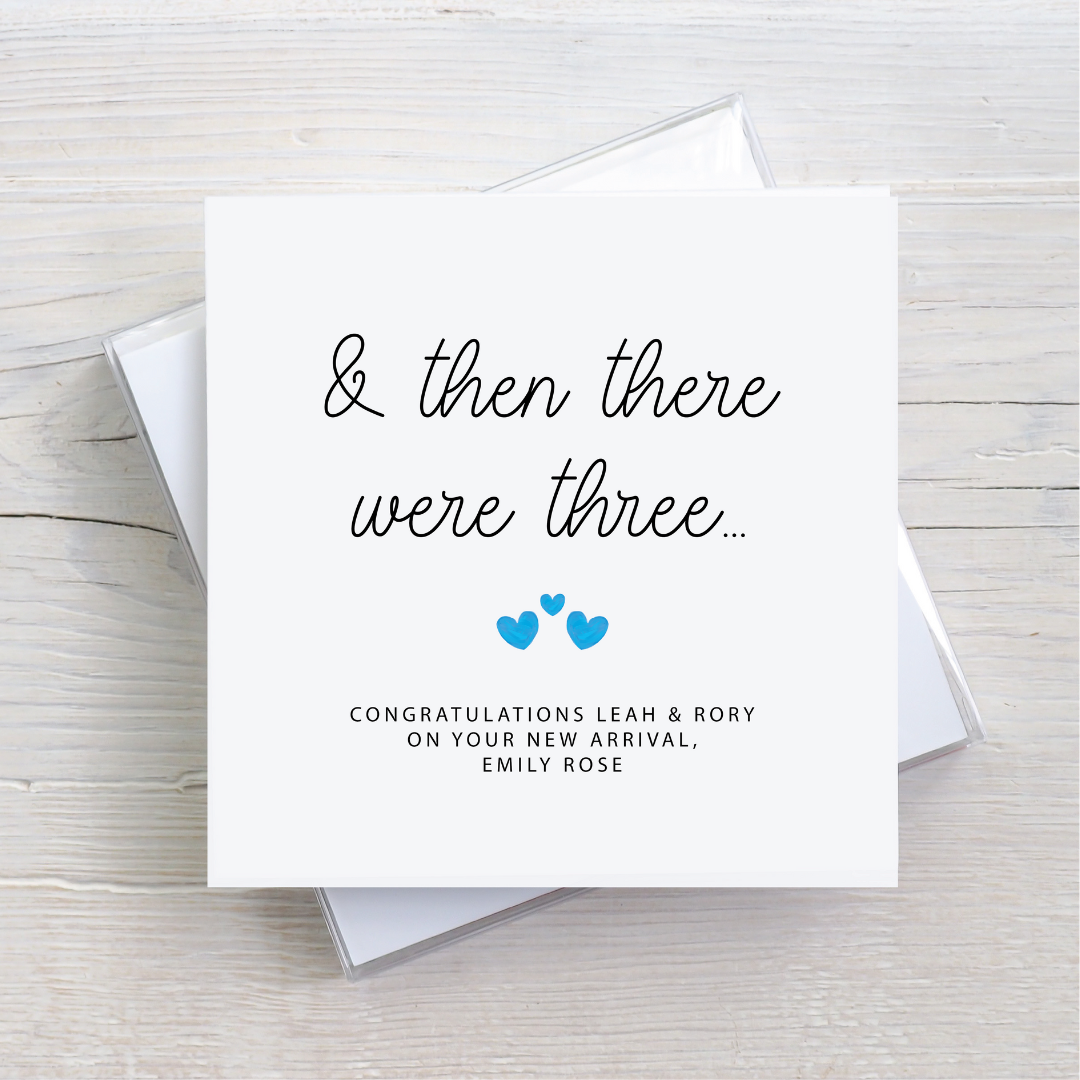 New Baby Card - & Then There Were Three