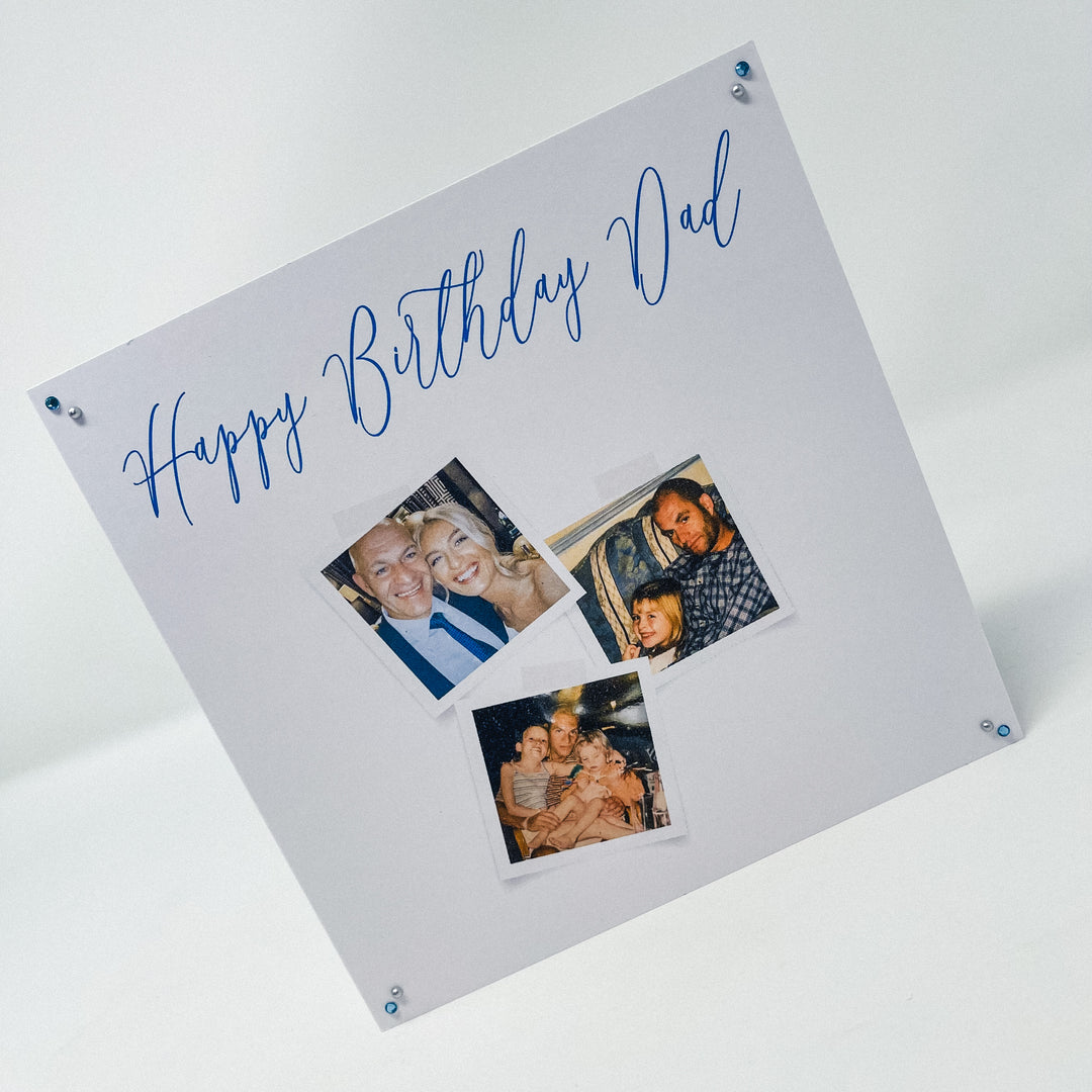 Three Photo Personalised Birthday Card