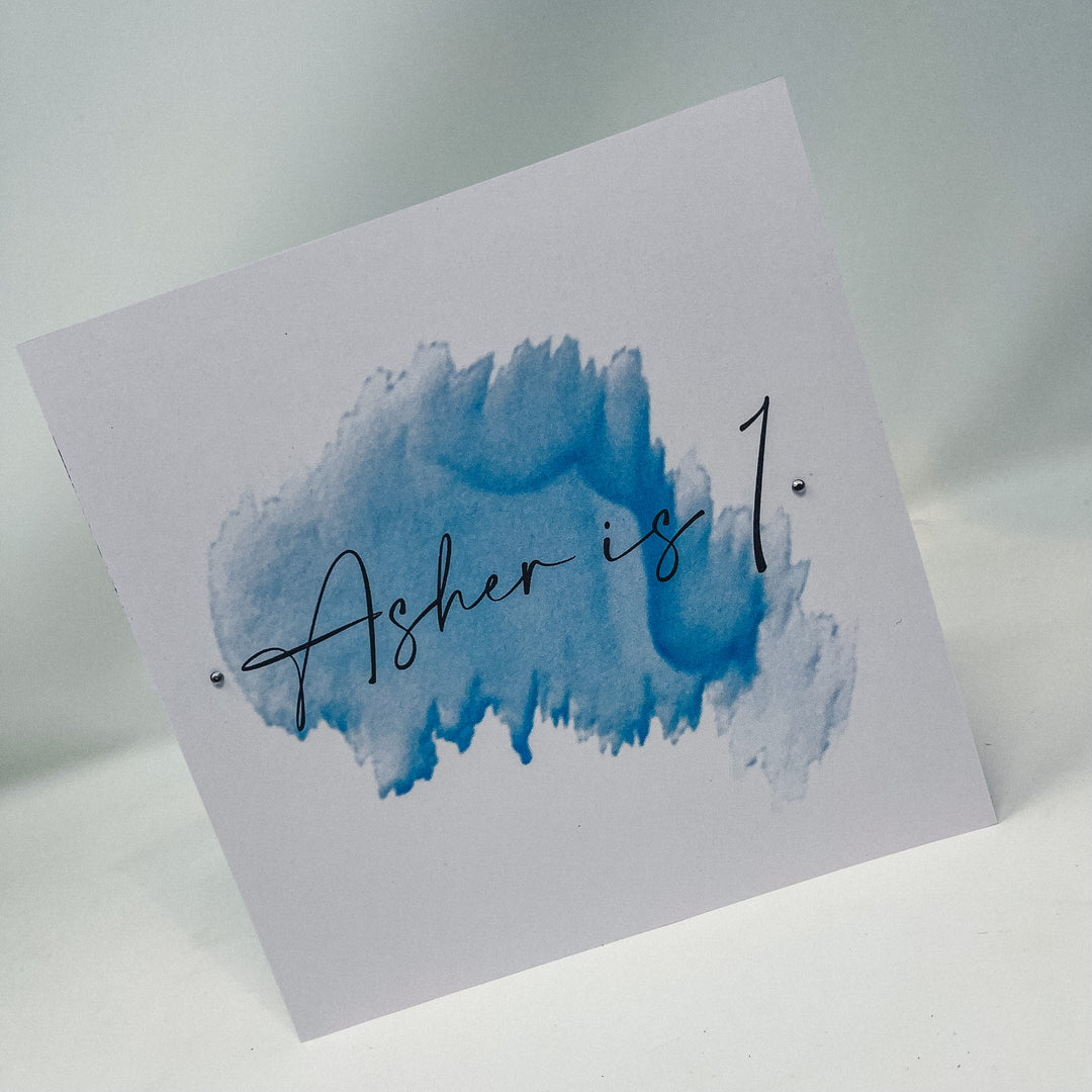 Watercolour Blue Card - For Any Occasion