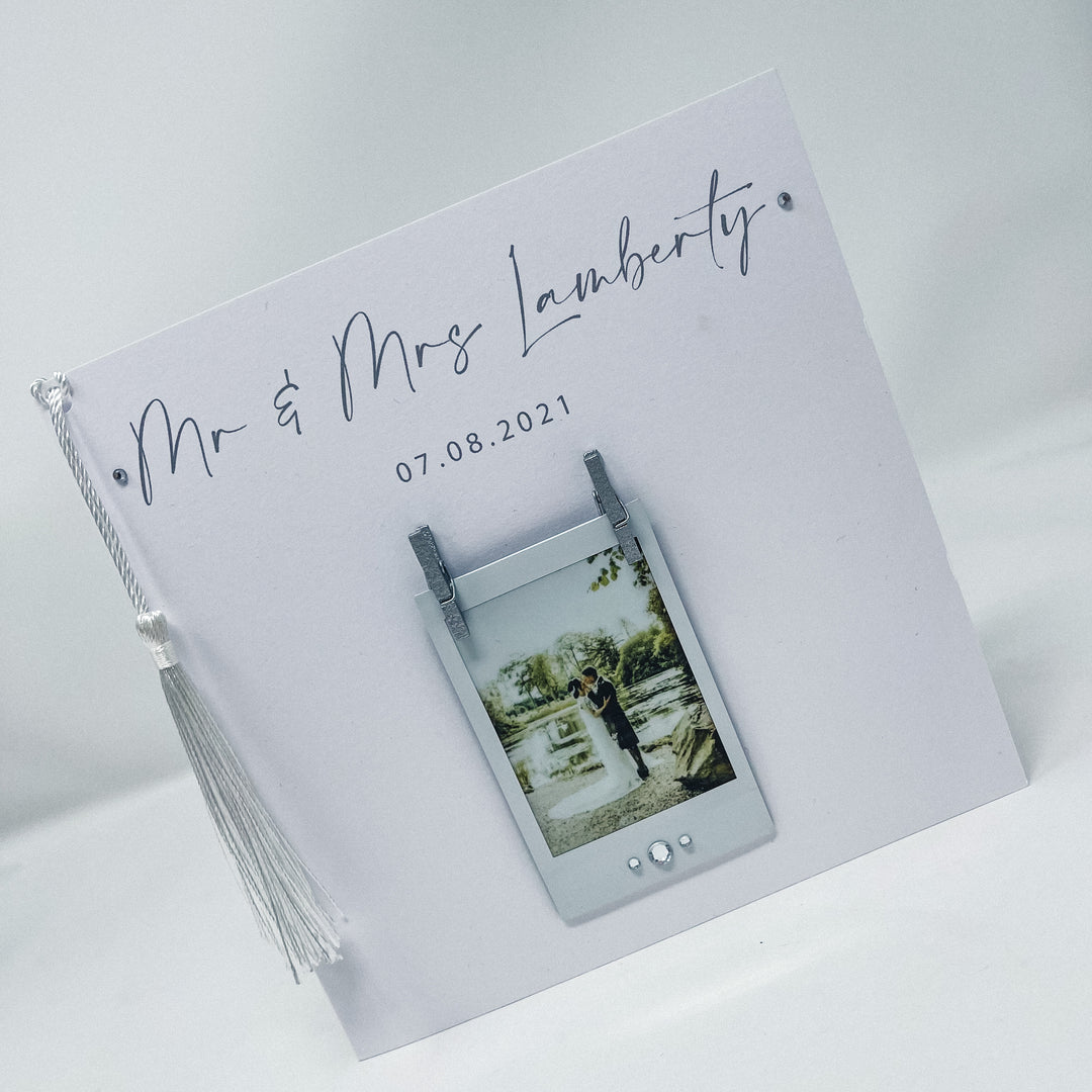 White Tassel Wedding Day Polaroid Card