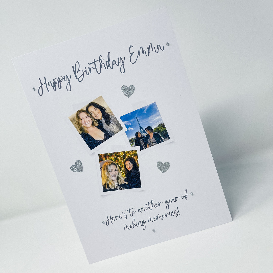 Extra Large - Three Printed Photo Personalised Birthday Card