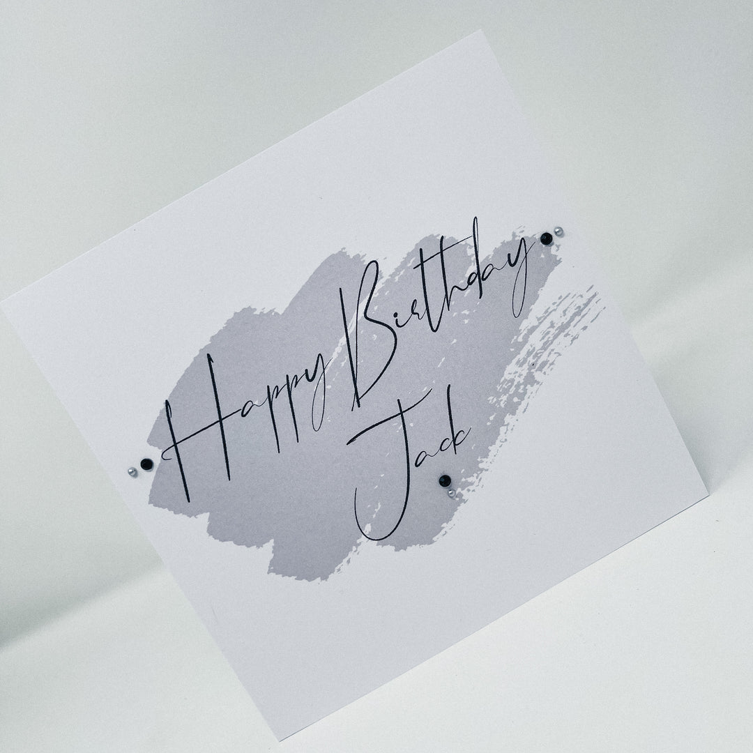 Watercolour Grey Card - For Any Occasion